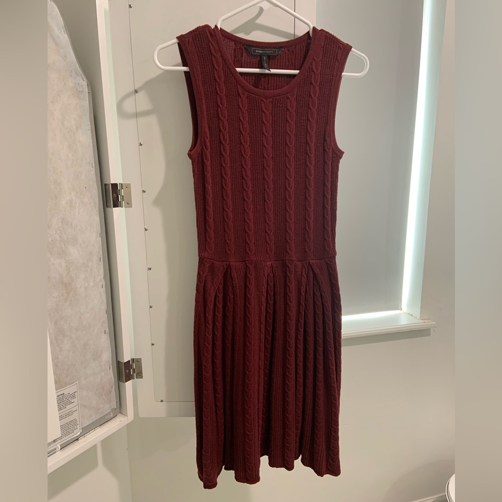 BCBG Burgundy Knit Dress